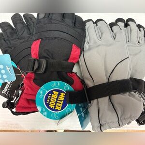 3M Thinsulate Black and Red Waterproof Gloves